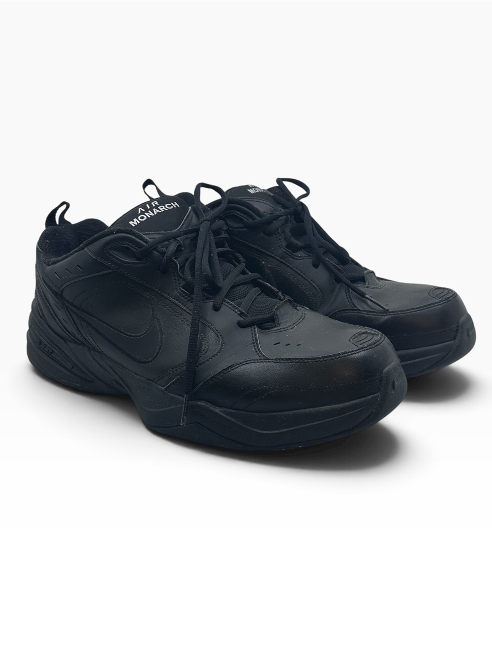 Nike Air Monarch IV Men's 13 Triple Black Sneakers Shoes Extra Wide 416355-001